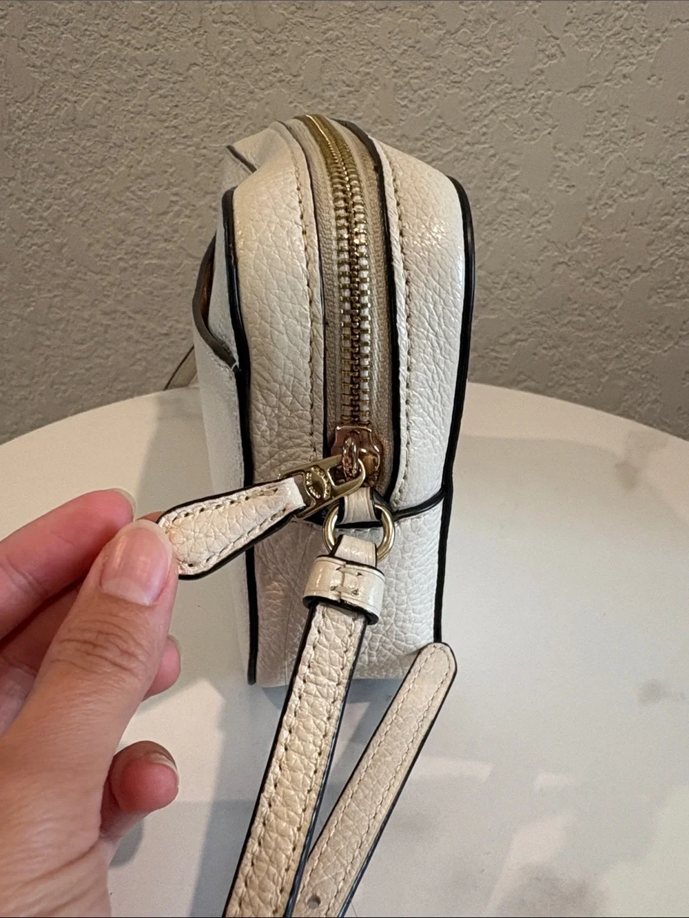 Coach Chalk Pebbled Leather Crossbody